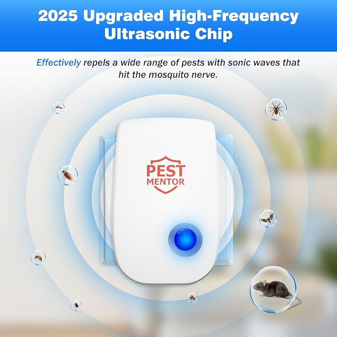 Ultrasonic Pest Repellent 10 Packs, Plug-in Ultrasonic Pest Repellent Indoor, Effectively Repel Mosquitoes Flies Mice Cockroaches Insects Spiders, Family Friendly Pest Control for Home Office Kitchen