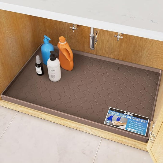 Jin&Bao Waterproof Under Sink Mat 34x22 for Kitchen and Bathroom, Thicken Cabinet Protector and Kitchen Shelf Liner, Organizer and Storage, Multipurpose Mat for Pets, Coffee Area, and Shoe Entryway