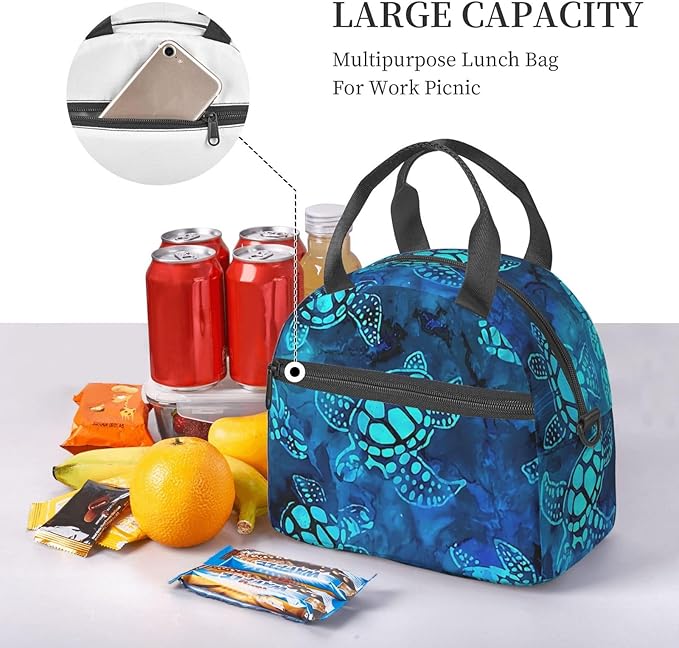 Reusable Insulated Lunch Bag with Adjustable Strap for Kids 3+ Toddler, Girl, Boy Women Men Leakproof Portable Cooler Tote Cute Quilted Bags for Work Travel Picnic