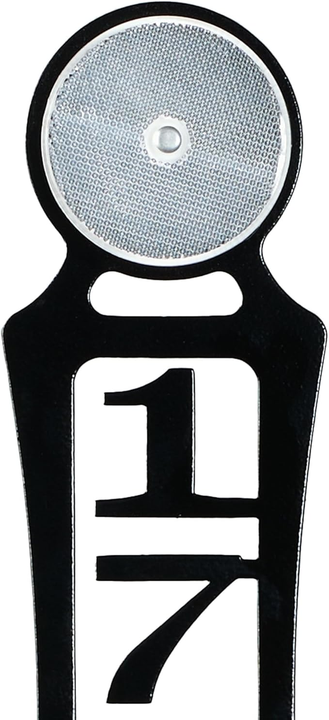 Pathways Vertical Custom Reflective Driveway Marker Set of Two | Personalize with 1-5 House Numbers or Last Name | Black Finish for Outdoors Year-Round | Unique Address Reflector Stake Set of 2