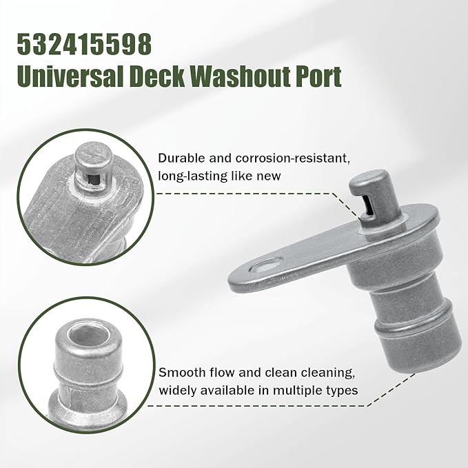 532415598 Deck Washout Port for Husqvarna Riding Lawn Mowers - Replacement Mower Deck Washout Port Compatible with Craftsman, Poulan, Ariens, Jonsered, PoulanPro - 3 Pack