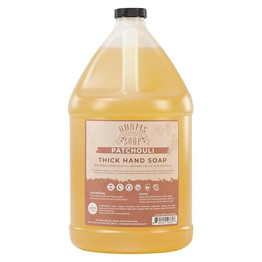 Adams Handmade Soap Thick Organic Castile Liquid Hand Soap 1 Gallon Refill - Patchouli