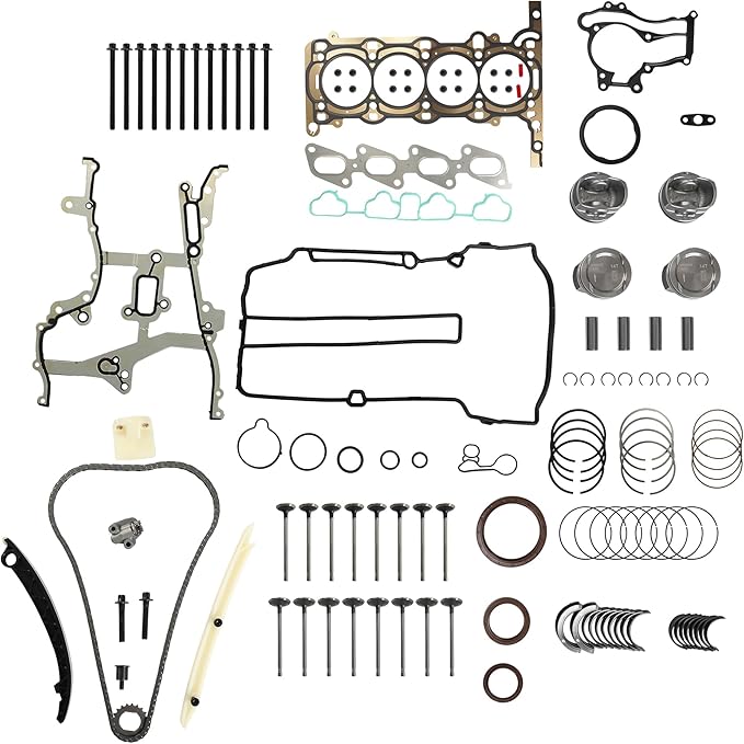 Engine Rebuild Gasket Kit w/Piston Kit & Engine Bearing & Timing Chain Set Compatible with GM Chevy Cruze Buick Chevrolet Trax Sonic Limited Encore GMC 1.4L Engine Turbo 16-Valve 2011-2016
