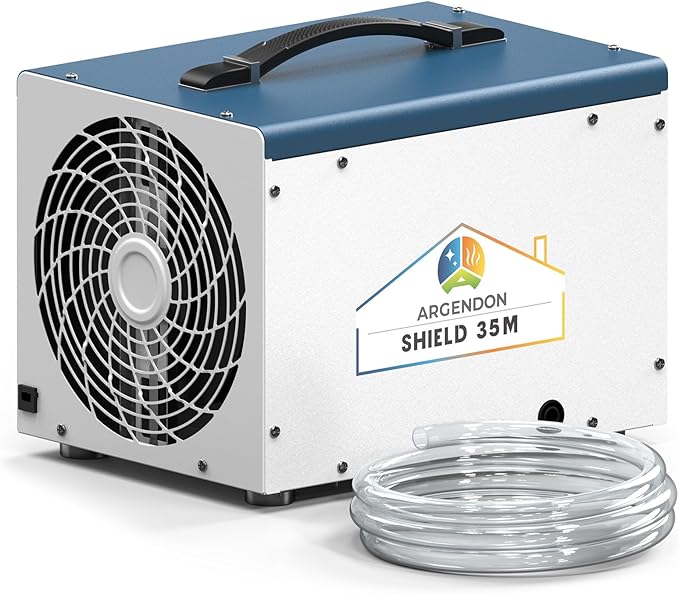 ARGENDON Dehumidifier for Crawlspace Basement, Commercial Dehumidifier with Drain Hose 70 PPD, Compact, Ideal for Water Damage Storage Up to 1000 Sq Ft, 5-Year Limited Warranty