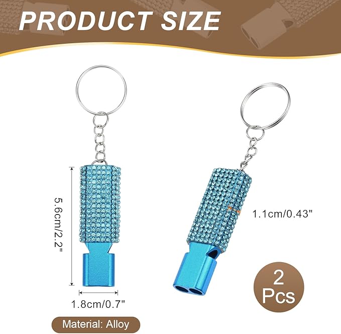 PATIKIL Emergency Whistle with Keychain, Bling Safety Survival Whistles Rescue Signaling Loud for Outdoor Camping Hiking Boating Hunting Fishing