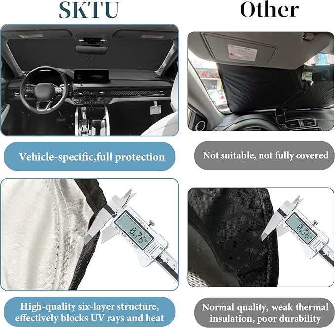 SKTU 2024 2025 Accord Front Windshield Sunshade for 2023 2024 2025 Honda Accord Windshield Sun Shade Foldable for Blocks UV Rays and Blocks Heat and Sun Keeps Vehicle Cool