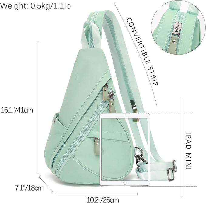 KL928 Nylon Sling Bag - Small Crossbody Backpack Shoulder Casual Daypack Multipurpose Rucksack for Men Women