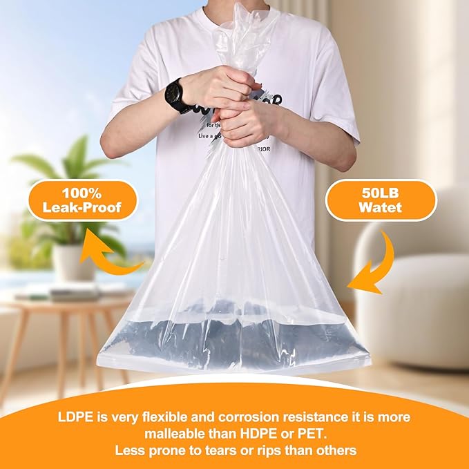10 Pack Brine Bag, 5 Gallon Bucket Liner Bags, 4Mil Heavy Duty Leak Proof Food Grade & BPA Free Food Storage Bags for Marinading and Food Storage (22 x 30 inches)