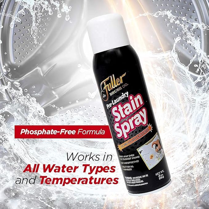 Fuller Brush Pre-Laundry Stain Remover Spray 18 fl oz – Fast-Acting Stain Fighter for Clothes – Removes Grease, Ink, Food & More – No Soak, Safe on Colors & Whites (Pack of 6)