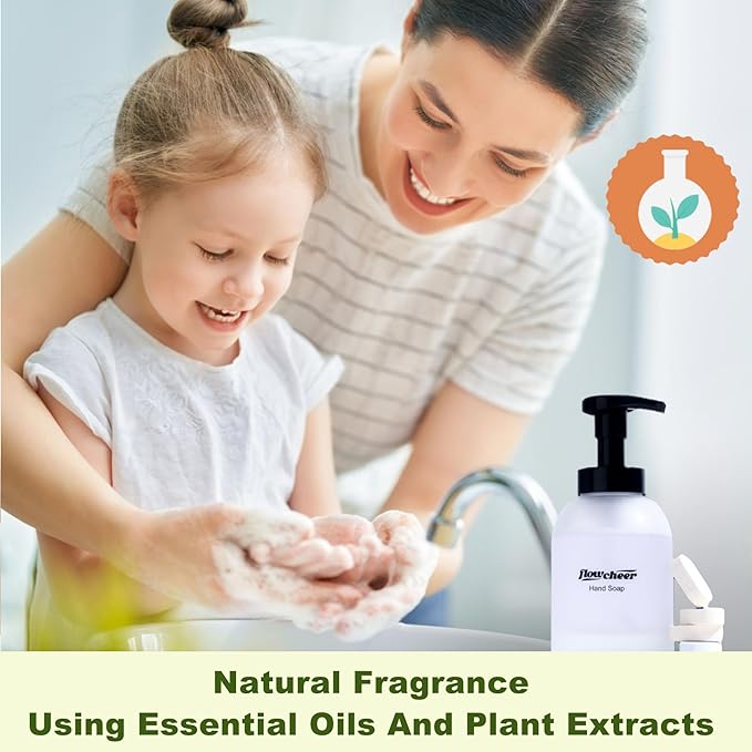 Foaming Hand Soap Refill Tablets - Glass Foaming Soap Dispenser Combo - CrystalClear Real Glass Bottle 11 oz - 4 Refill Tablet Included Start Kit - Soap Pump for Bathroom Kitchen Countertop