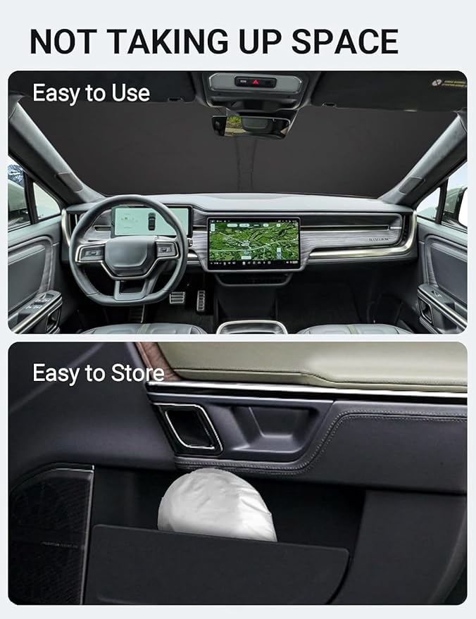 Proadsy 2025 Upgrade Windshield Sun Shade Custom Fit 2015-2023 2024 2025 Mercedes-Benz S-Class Foldable Front Sunshade Protector Sun Visor Blocks UV Rays Keep Car Cooler