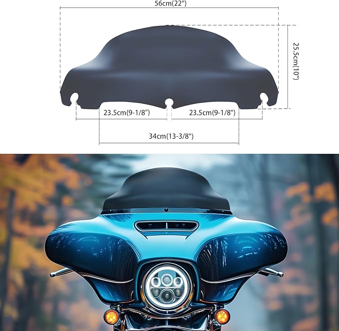 JMTBNO Smoke 9" Motorcycle Wave Windshield Windscreen Compatible with 2014-2023 Harley Davidson Touring Street Glide Electra Glide Ultra Limited Tri Glide FLHT FLHX FLHXS FLHTK