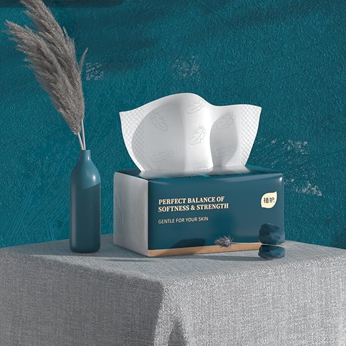 Small Soft Facial Tissue, Bag Cover, NOT In Box, Disposable Facial Napkin, Material Wood Pulp Fiber NOT COTTON, White Facial Paper Tissue, 4-Ply, 4 Packs, 480 Sheets per Pack