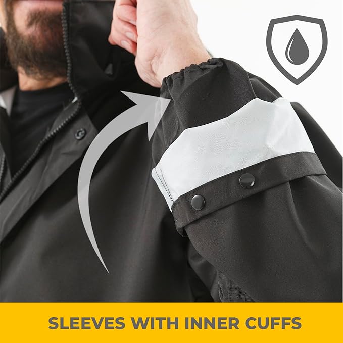 Safety Raincoat ALBATROSS PLUS Long Hooded Waterproof Emergency Rain Jacket Poncho for Men Women Adults
