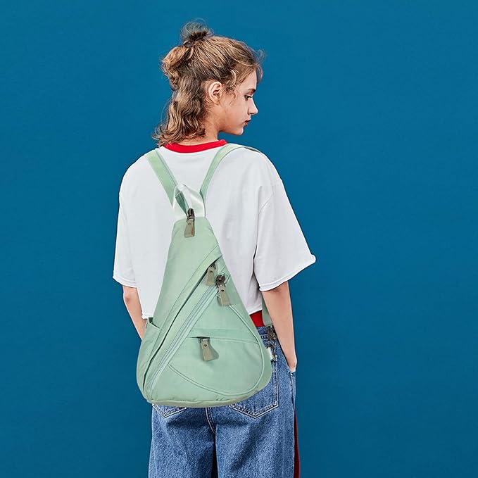 KL928 Nylon Sling Bag - Small Crossbody Backpack Shoulder Casual Daypack Multipurpose Rucksack for Men Women