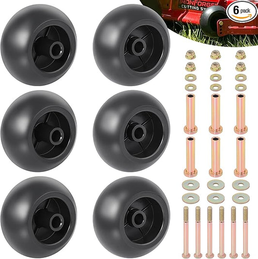 CheeMuii 6 Pack Lawn Mower Deck Wheel Kit Heavy-duty Mower Anti Scalp Deck Wheels Replace for Bad Boy 022-5234-98 Replace for Exmark 103-4051 103-7263 Etc