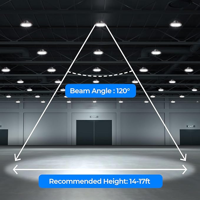 CINOTON UFO LED High Bay Light, 160W/120W/80W Switchable, AC100-277V LED Shop Lights with US Plug, 24000LM Dimmable 0-10V Commercial Bay Lighting for Garage Workshop 5000K Daylight-UL Listed, 8 Pack
