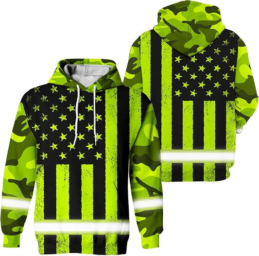 Matedecor High Visibility Hi Vis Hoodie for Men - Jobs Collection Custom Name Class 3 Reflective Safety Workwear