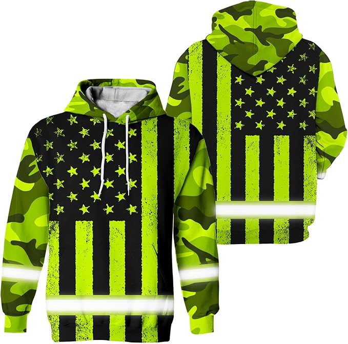 Matedecor High Visibility Hi Vis Hoodie for Men - Jobs Collection Custom Name Class 3 Reflective Safety Workwear