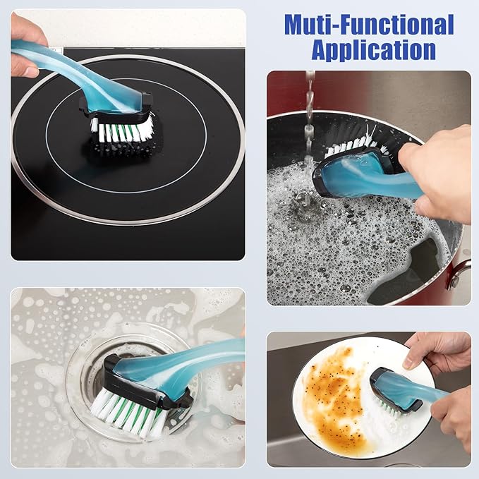 3 Pack Dish Brush Refills, Advanced Soap Control Dishwand Brush Refills, Using Interchangeably with Dish Wand Sponge