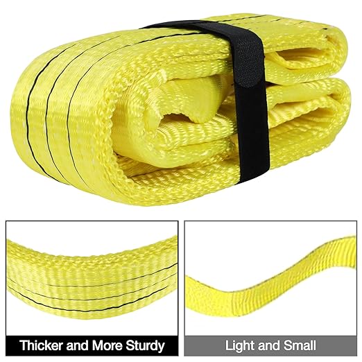 Lift Sling Straps,3" x 3' 2-Ply Heavy Duty Flat Eye Lift Sling,Twist Eye Polyester Lifting Straps Not Nylon Tree Saver Recovery Strap Web Rigging Securing Moving Tow Hoisting Gear Strap 17600lb