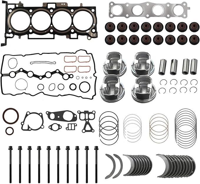 G4KJ 2.4L Engine Rebuild Overhaul Gasket Kit & Pistons Replacement Fit for Hyundai KIA Optima Tucson Sorento Sportage 2011-2020 GDI 23410-2G500 21020-25120