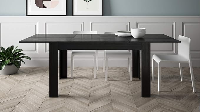 Mobili Fiver, Easy, Extendable Dining Table, 55.1(86.6) x35.4 in, High Gloss White, Made in Italy