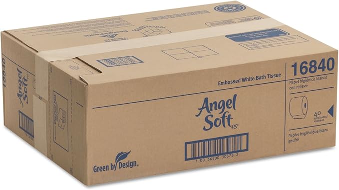 Georgia-Pacific Angel Soft Professional Series Premium 2-Ply Embossed Toilet Paper, 16840, 450 Sheets Per Roll, 40 Rolls Per Case, White