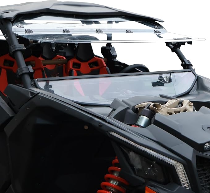 Flip Up Windshield for X3, 3-in-1 Flip Front Windshield Compatible with Can-Am Maverick X3 & X3 Max Accessories Scratch Resistant Hard Coated Folding Windscreen