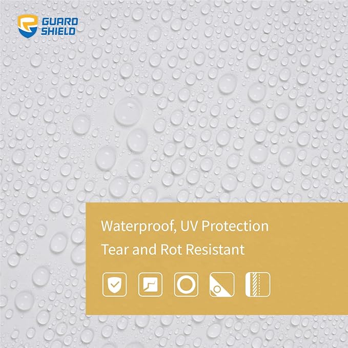 GUARD SHIELD White Tarp 10x14 Feet Medium Duty All Purpose Poly Tarps Cover 7mil (2-Pack)