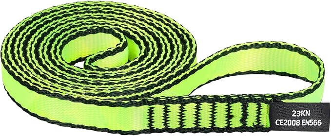 18MM Nylon Climbing Sling Runner - 23KN CE2008/EN566 Certified Outdoor Climbing Webbing for Rock Climbing, Rappelling, Mountaineering, Swing Gear, Outdoor Adventures & Emergency Anchoring