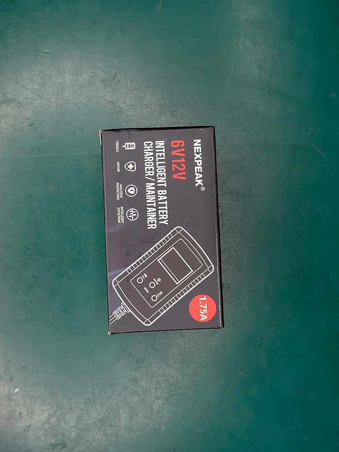 1.75-Amp Car Battery Charger, 6V and 12V Smart Fully Automatic Battery Charger Maintainer, Trickle Charger, Battery Desulfator for Car, Lawn Mower, Motorcycle, Boat, Marine Lead Acid Batteries