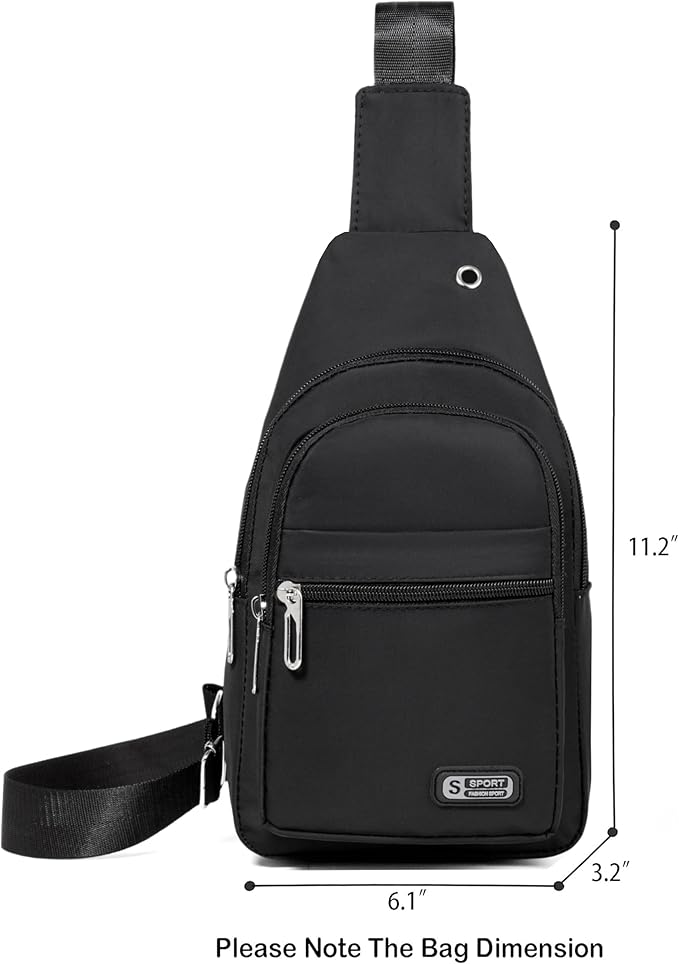 Small Sling Backpack Crossbody Bags for Men Women, Sling Bag Chest Daypack Cross Body Bag Fanny Pack for Outdoors Hiking Traveling