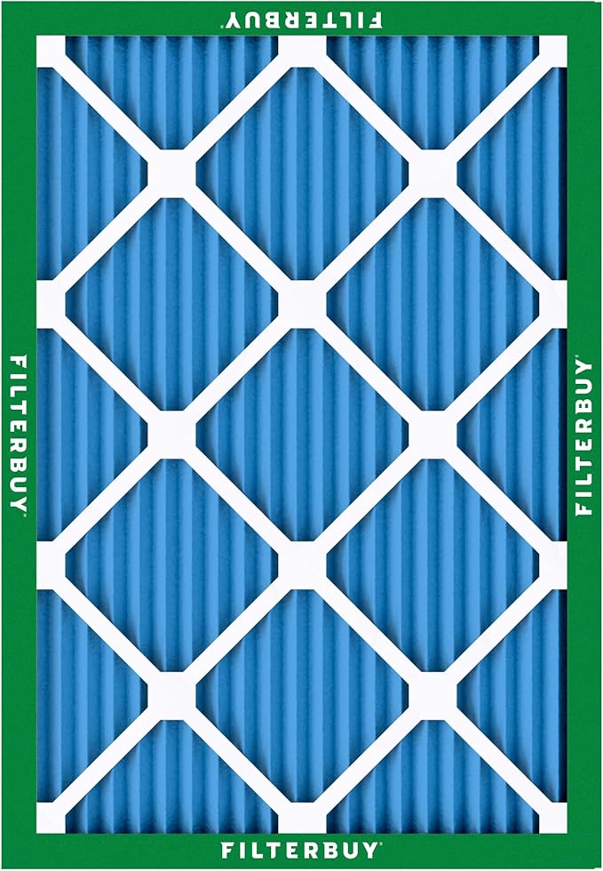 Filterbuy 24x30x1 Air Filter MERV 13 Optimal Smoke & Allergy Defense (12-Pack), Electrostatic Pleated HVAC AC Furnace Filters Replacement, Made in USA (Actual Size: 23.88 x 29.88 x 0.75)