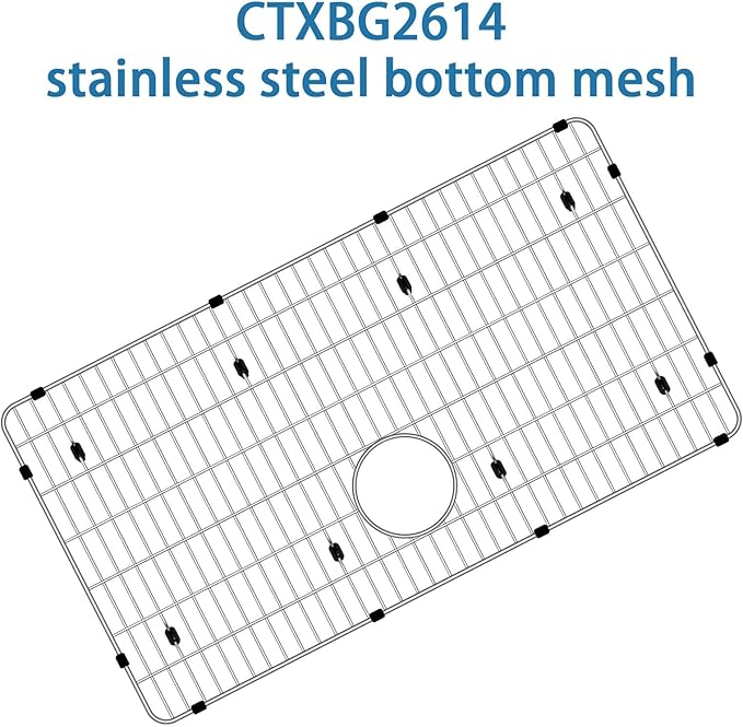 CTXBG2614 Sink Protectors 26-3/8" x 14-3/8" x 1-1/4"for Bottom of Kitchen Sink ，Stainless Steel Bottom Grid Sink Racks for sink bowls EFRU281610T, EFRU2816T, EFU281610T