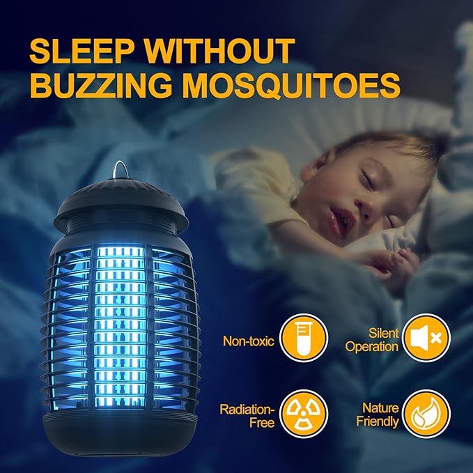 VANELC Bug Zapper for Indoor and Outdoor, 4200V Electric Mosquito Zapper, High Powered Waterproof Fly Zappers Mosquito Traps Outdoor, Fly Control for Home, Kitchen, Backyard, Camping