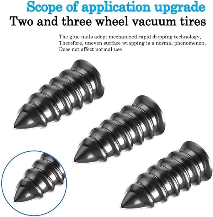 Tire Plug Screw Kit for Car, SUV & Truck - Durable Tire Repair with Screwdriver, Permanent On The Road Emergency Flat Tire Puncture Repair, Easy DIY Use, No Need to Take Off Tire (80pcs)