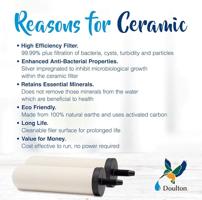 British Berkefeld 2.24 Gallon Gravity-Fed Water Filter System- Stainless Steel with 2x ATC Super Sterasyl Candle Filters