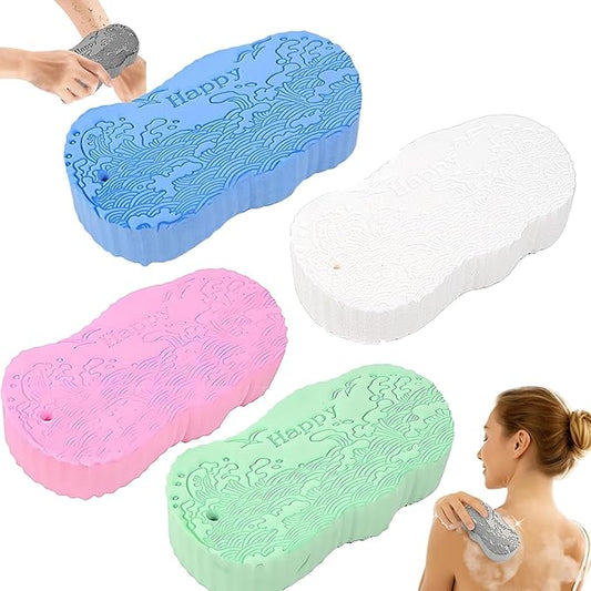 Magic Exfoliating Bath Sponge, 2026 Upgraded 3D Super Soft Exfoliating Bath Sponge Magic Exfoliating Body Scrubber, Shower Brushes for Adults Women and Men (A-4PCS)