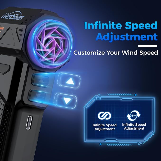 Compressed Air Duster, 210000RPM Electric Air Duster Equipped with Continuously Variable Speed, 320g Wind Pressure Turbo Blower, Rechargeable Cordless Jet Fan for Computer, Keyboard, Car Cleaning