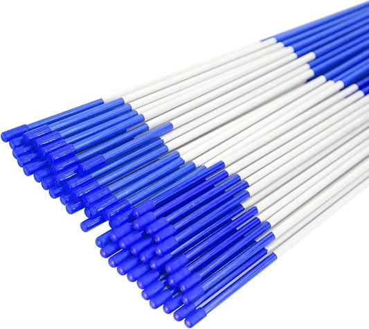 Driveway Markers Snow Stakes 48 inch Blue Plow Stakes Reflective Fiberglass, Pack of 100 for Parking Lots, Walkways