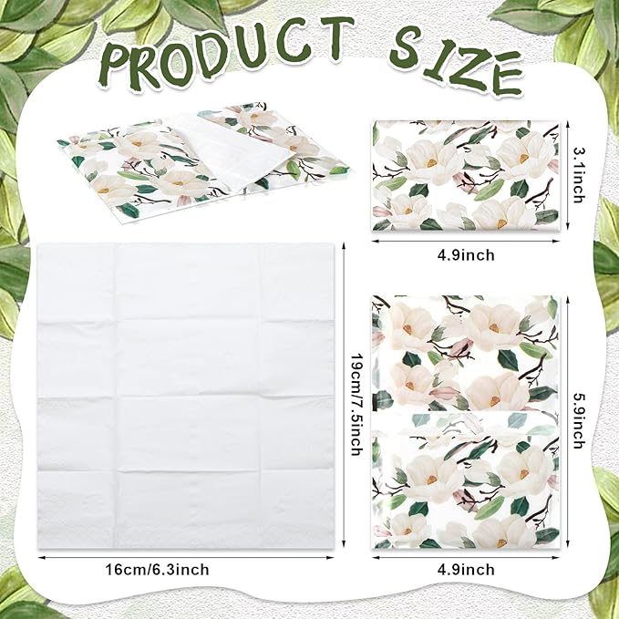 Geyee 50 Packs Facial Tissue Travel Packs Disposable Pocket Tissues for Wedding Guest Travel School Purse Home Supplies, 500 Sheets 3 Ply(Magnolia)