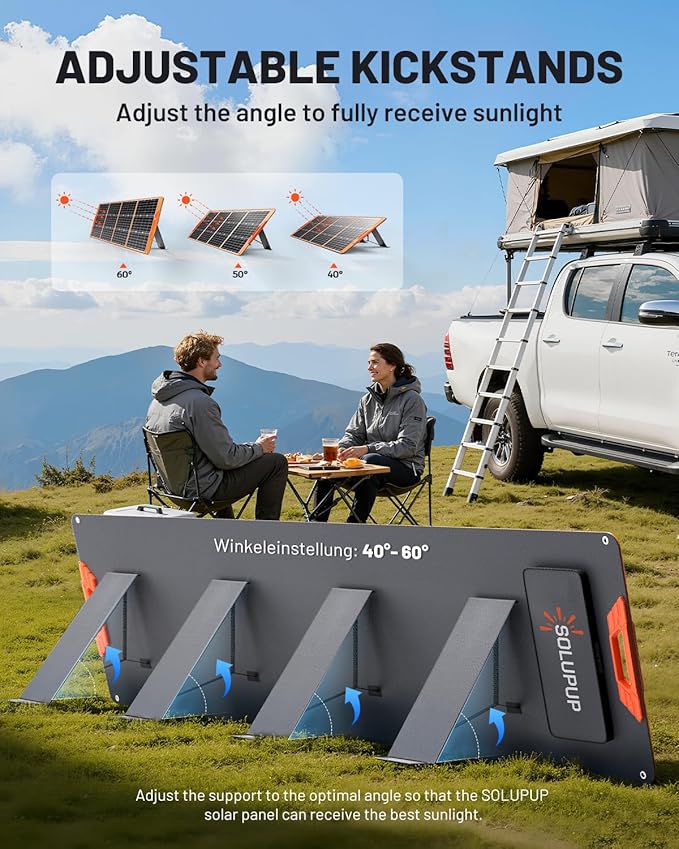200 Watt Portable Solar Panel for Power Station, 24% High Efficiency Foldable Solar Charger with 4 Kickstands, IP66 Waterproof Solar Panels with MC4 & USB Outputs for Trip RV Camping Off Grid