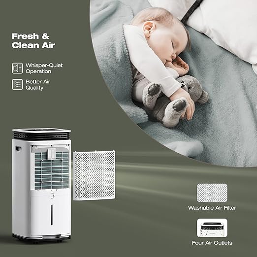 Waykar 5000 Sq. Ft Home Dehumidifier with Drain Hose for Basements, Large & Medium Sized Rooms, and Bathrooms with Intelligent Touch Control and 4 Air Outlets, 24 Hr Timer, and 1.19 Gallon Water Tank