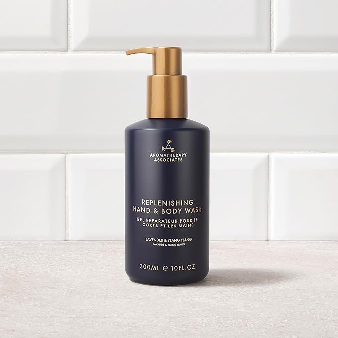 Aromatherapy Associates Replenishing Hand and Body Wash for Women & Men, Moisturizing Liquid Hand Soap & Bath Wash with Pump, Skin Care for All Skin Types, 10 fl. oz.
