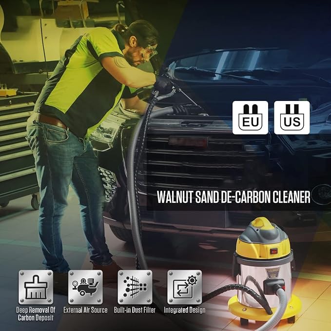 Automotive Engine Intake Pipe Valve Clean Machine Valvetronic System Walnut Powder Sand Carbon Deposits Cleaner Automotive Cleaning Tools Walnut Sand DE-Carbon Cleaner Engine System Cleaners 110/220V