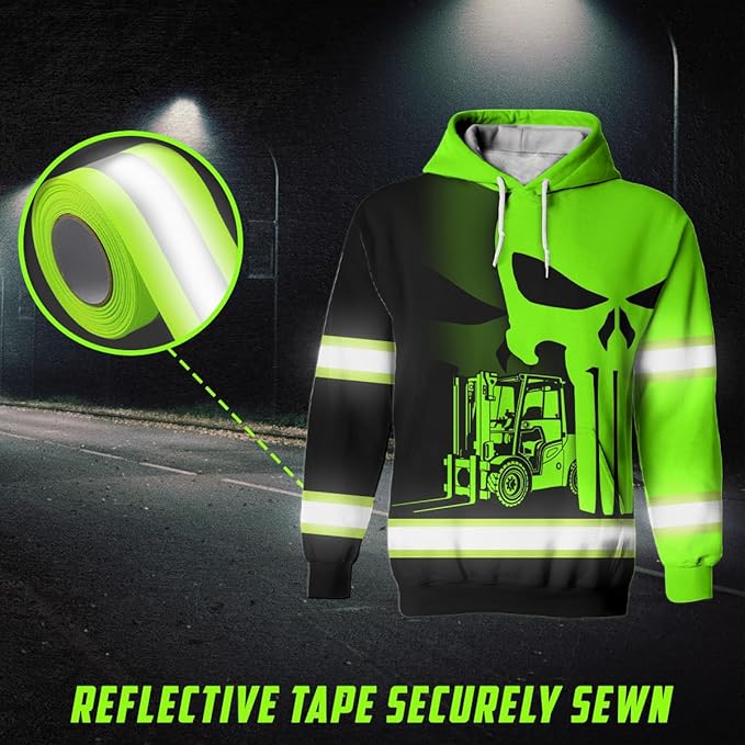 Matedecor High Visibility Hi Vis Hoodie for Men - Jobs Collection Custom Name Class 3 Reflective Safety Workwear