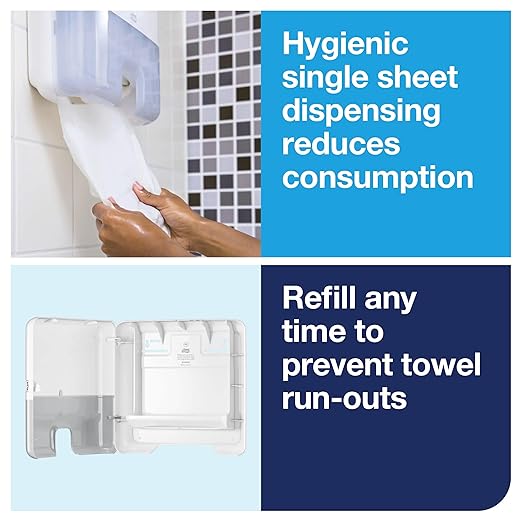 Tork Xpress Mini Multifold Hand Towel Dispenser White H2, One-at-a-Time Dispensing, Elevation Range, 553120