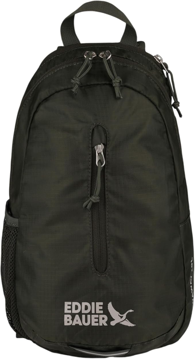Eddie Bauer Stowaway Packable Sling Bag | Foldable | Travel | Outdoor | Lightweight | Compact | Everyday Carry | Ripstop Nylon | 10L - Dark Forest