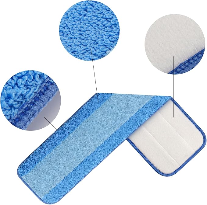 15 PCS Microfiber Replacement Pads for Bona Mop, Washable Microfiber Cleaning Mop Pads for Hardwood & Hard Surface Floors 18.3X 5 Inch
